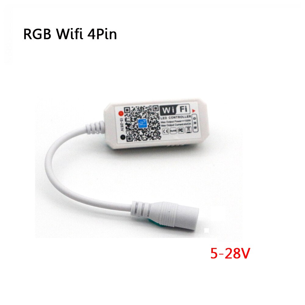 Contrôleur vocal USB intelligent WiFi LED contrôleur RGBW RGB cct Pixel bande Alexa Google maison musique minuterie Bluetooth DC5V 12V 24V 28V: Wifi RGB