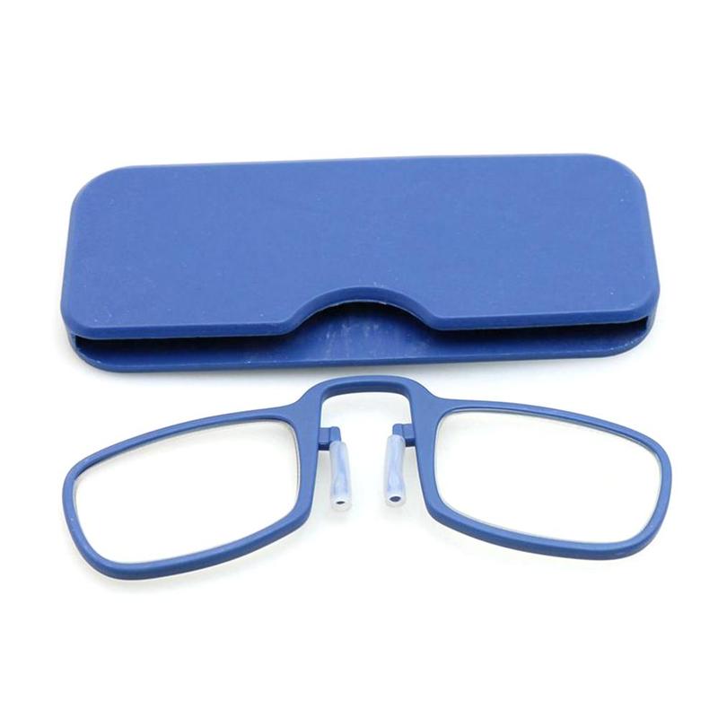 Unisex mini klevende leesbril neusclip op presbyope bril mannen en vrouwen glazen montuur zwart 1.5 2.0 2.5 met doos