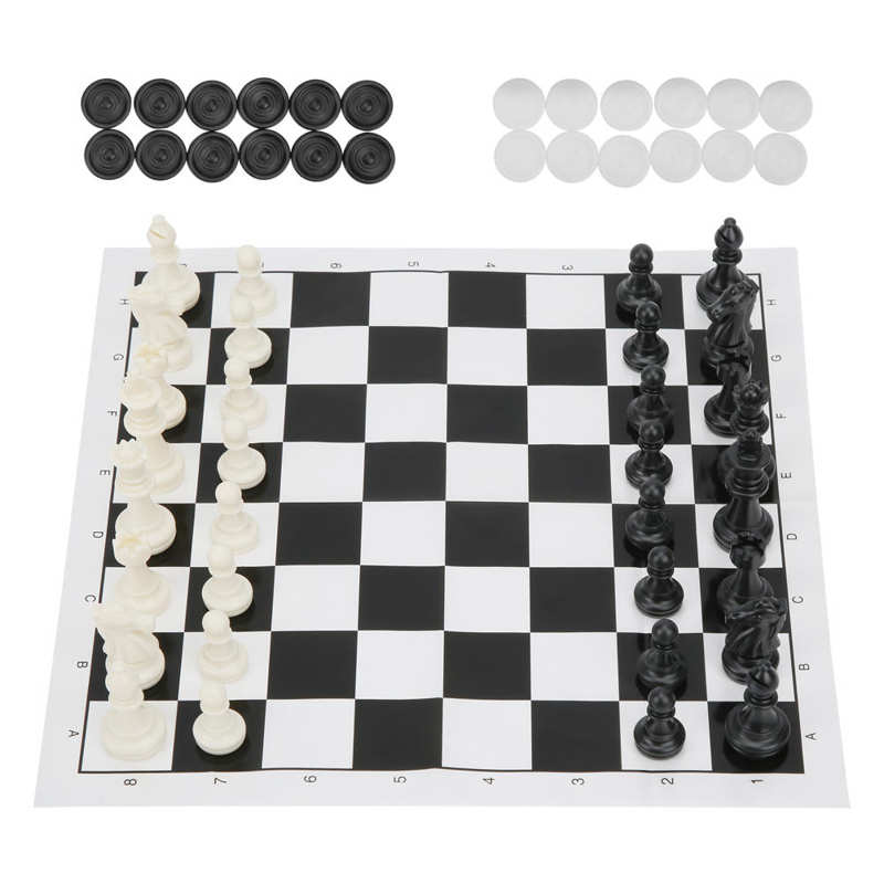 Checkers Set Chess Set 2 in 1 Travel Board Games Set Portable Chess and Checkers Set for Kids and Adults Chess Board Game