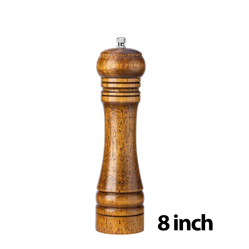 Pepermolen Zoutmolen Houten Peper- En Zoutmolens Koolstofstaalmolen Handmatige Pepermolen Keukengereedschap Peper Molen (Color : 2pcs, Size : 6in