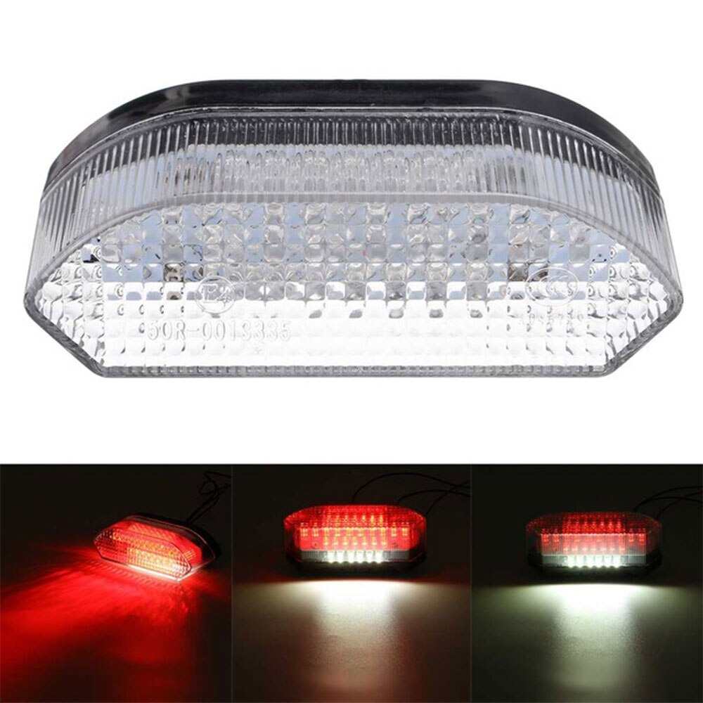 Luz de freno trasera Universal para motocicleta, luz roja de parada trasera, 30 LED, para Dirt Bike, ATV: Transparent