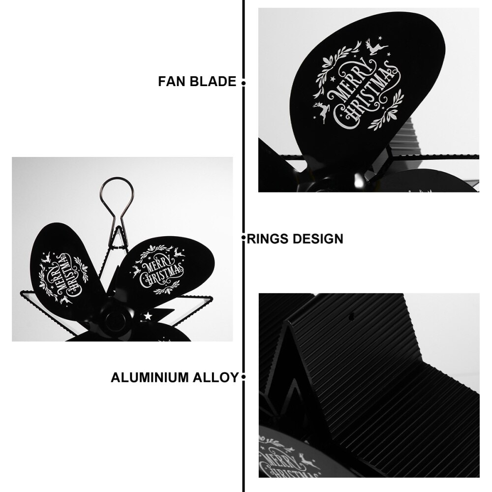 1Pc Fireplace Fan Nice Novel Wood Coal Burner Christmas Decor Heat Powered Stove Fan