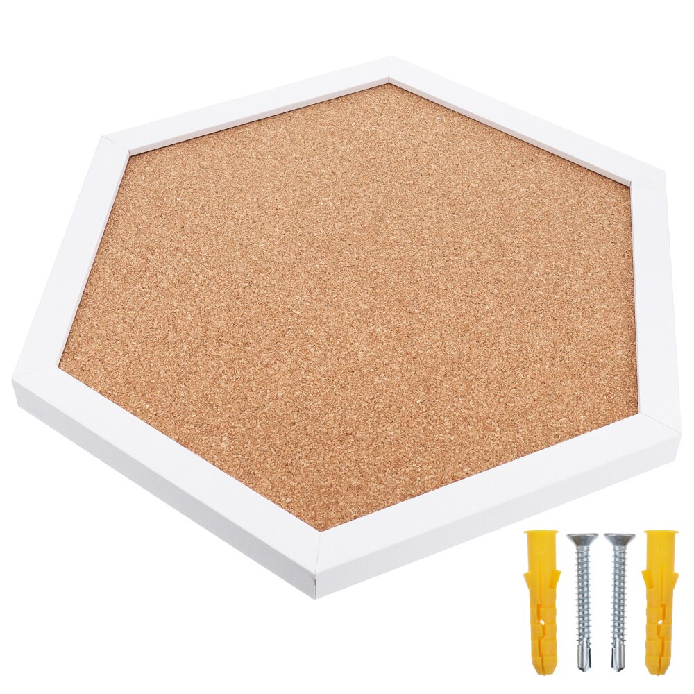 Durable Cork Bulletin Board Notice Board Cork Display Board Hexagon Memo Board: Default Title
