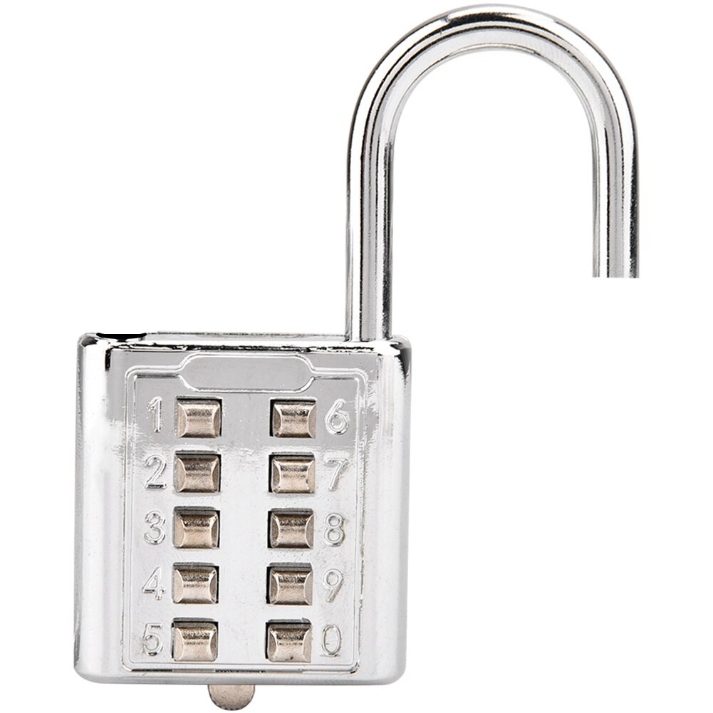 10 Digit Password Padlock Zinc Alloy Push Blind Button Combination Padlock Luggage Zipper Cabinet Drawer Locks For The Blind