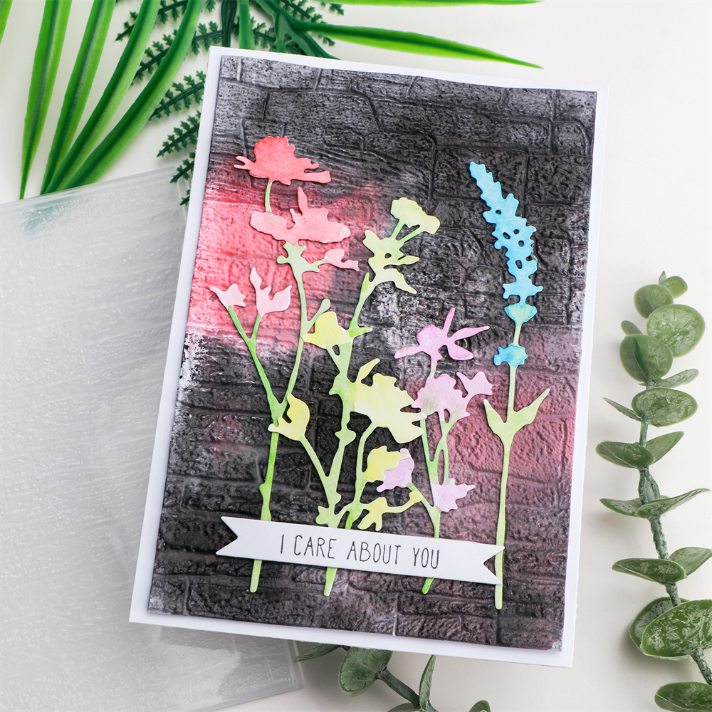 Carpeta de estampado con textura 3D, carpeta de estampado de fondo del Día de San Valentín para plantilla para hacer tarjetas, manualidades de álbum de recortes