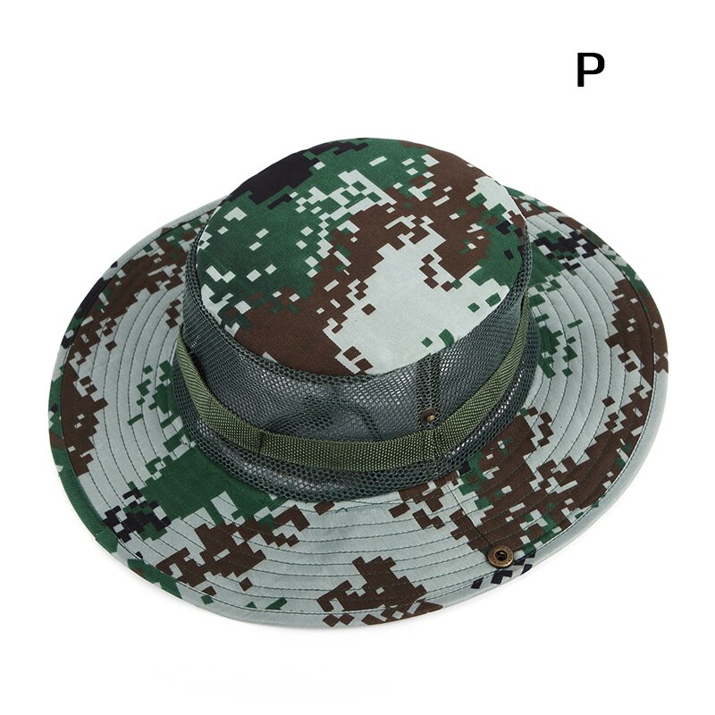 Unisex kvinner herre sommer avslappet trendy kamuflasje strand caps panama jazz nett lue sammenleggbar solhatt cowboy fedora print solhatt: 30