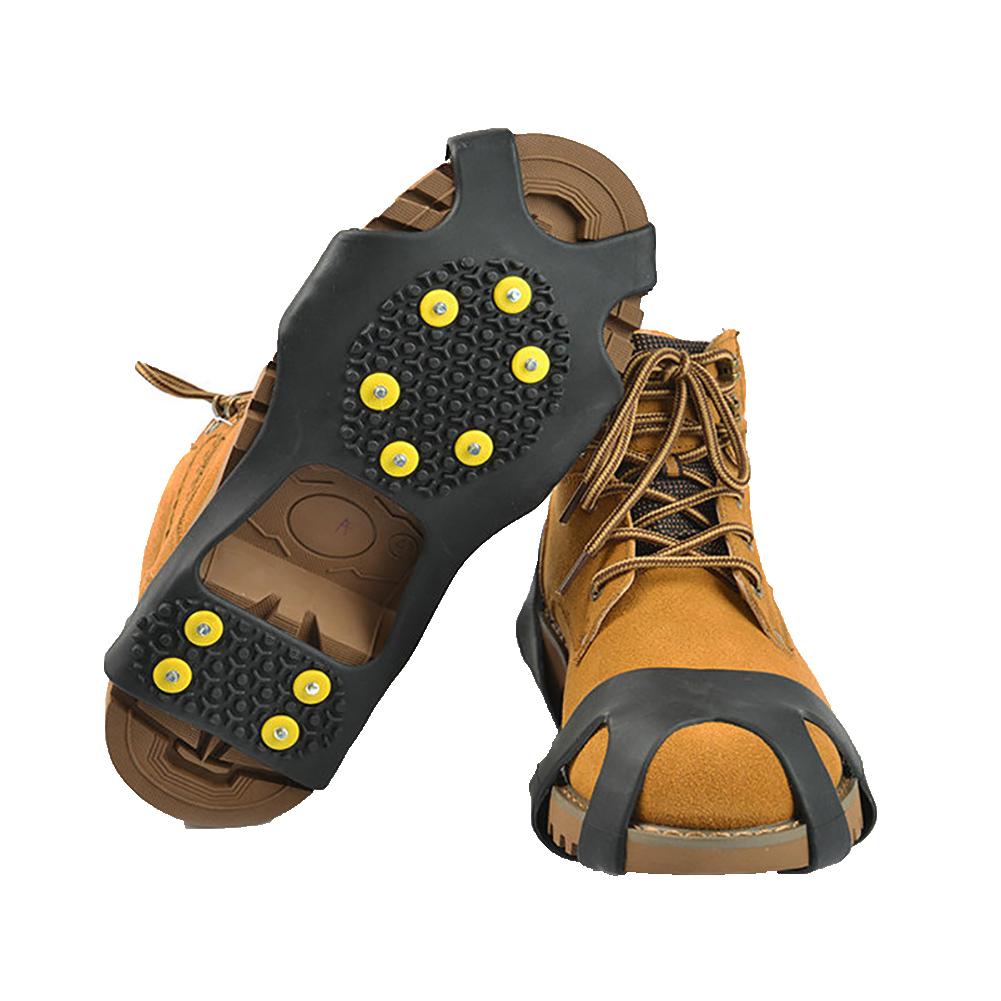 1 Pair 10 Studs Anti-Slip Snow Ice Climbing Winter Shoes Spikes Boot Snow Gripper Ice Cleats Spikes Crampons Shoes Cover
