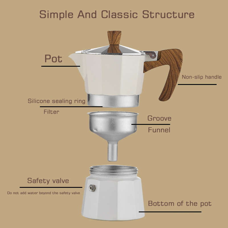 Przenośny ręcznie parzony ekspres do kawy kuchenka elektryczna zestaw dziesięciopunktowy zestaw do mokki do parzenia kawy w domu mała włoska ekstrakcja