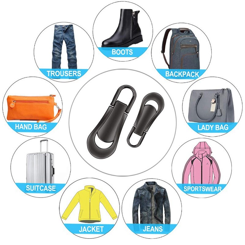 16 pièces tirette tirer onglets remplacement robuste fermeture éclair Fixer fermeture éclair étiquettes réparation tirer Tab pour vêtements, valise, sac à dos, bricolage Cra
