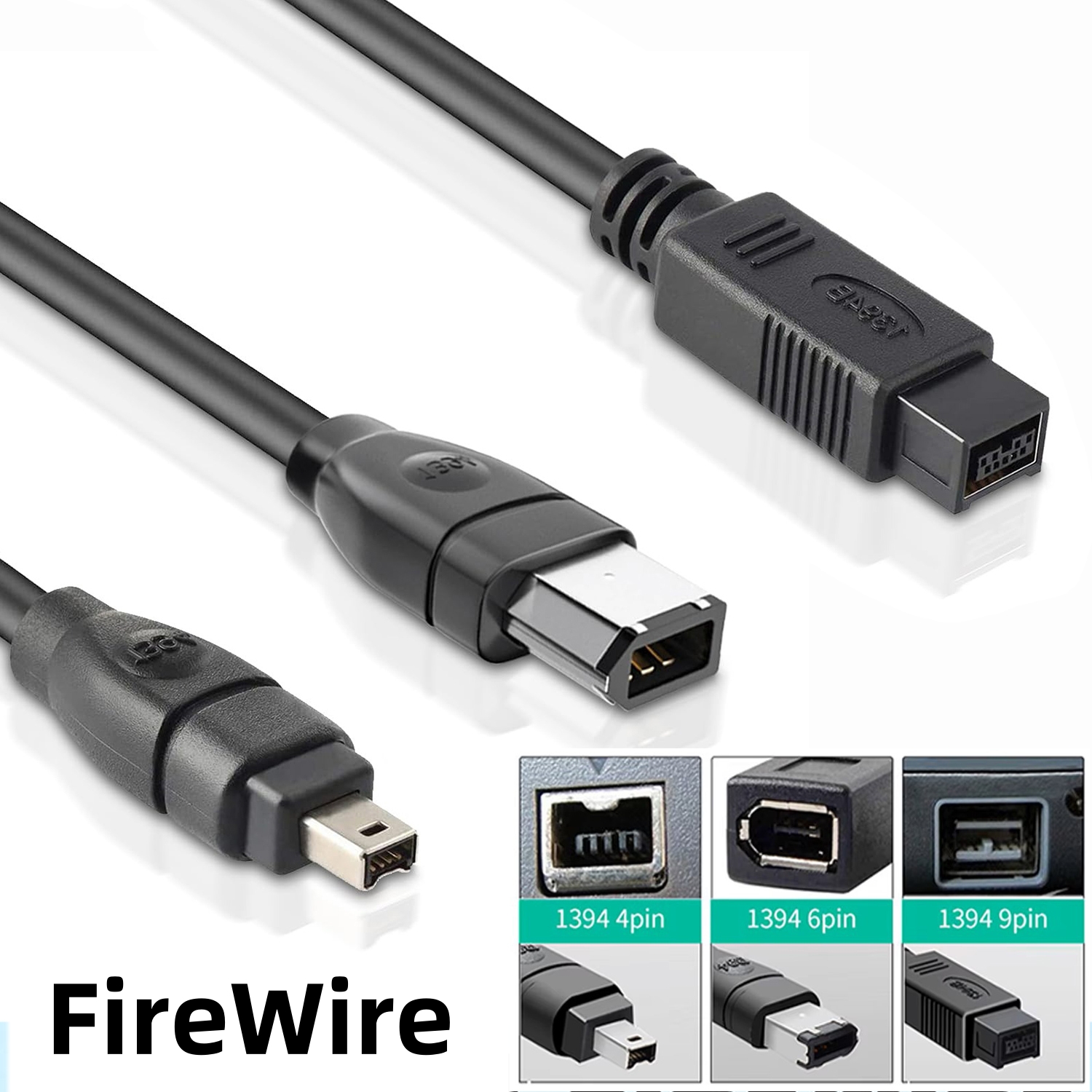 IEEE 1394 4 pines 6 pines 9 pines Cable Firewire 400/800 iLink DV Cable para ordenador portátil a cámara Industrial videocámara