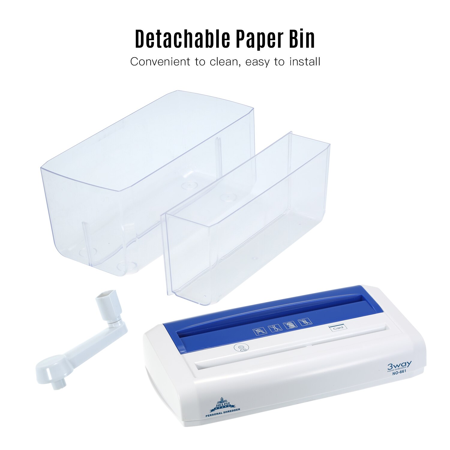 A4 Mini Portable Hand Paper Shredder 3-in-1 Household Manual Shredder Document File CD Credit Card Cutting Machine Tool for Home