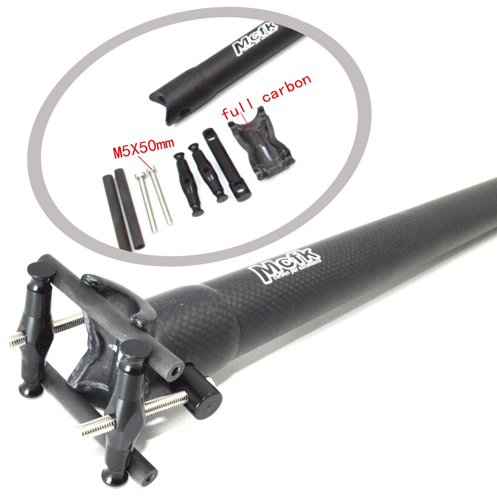 Mcfk-poste de asiento de bicicleta de montaña y carretera, 3k, fibra de carbono, tija de sillín, partes de bicicleta de montaña, 160g, 450mm