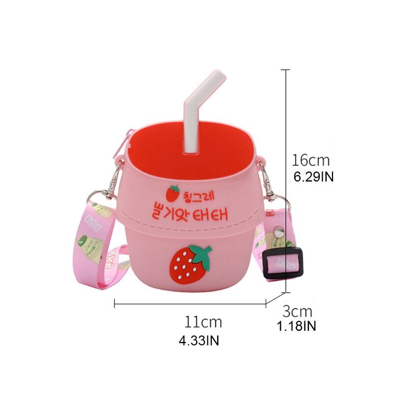 Cartoon Crossbody Phone Pouch Silicone Shoulder Bag Tote Purse Zipper Satchel 20CA