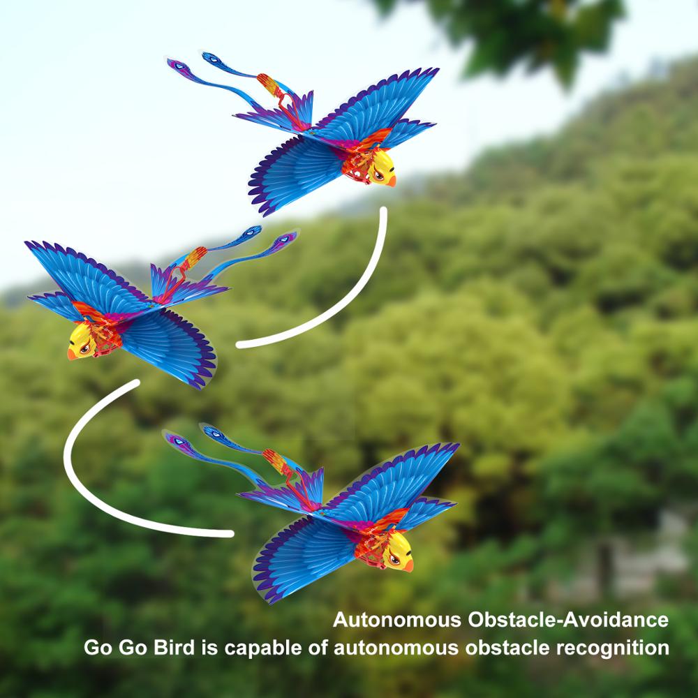 Go go fugl fjernbetjening flyvende legetøj mini rc helikopter drone-tech legetøj smart bionic klappende vinger flyvende fugle til børn voksne