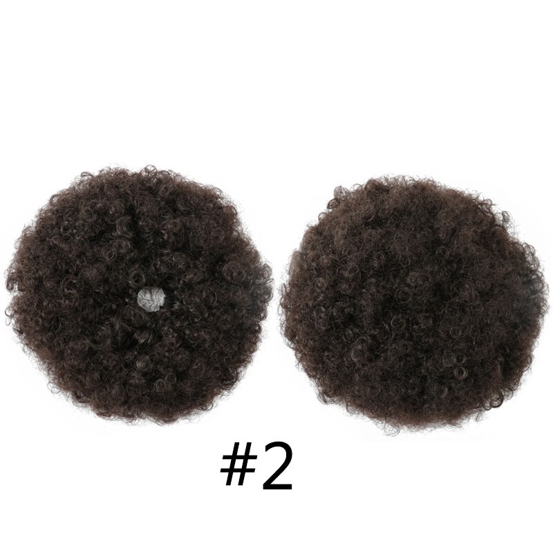 WonderLady Updo Buns Chignon Synthetic Curly Hair 10" Large Short High Puff Afro Kinky Ponytail Drawstring Hairpiece For Women: #2