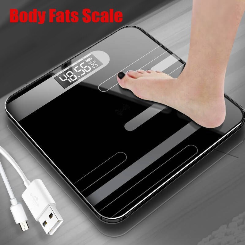 Body Fats Scale LCD Display Glass Smart Electronic Scales Bathroom Body Floor Scales Digital Body Weight Scale