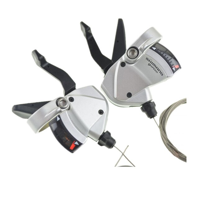 SHIMAN0 SL-R440 SL-R441 Shifters Flat Bar Triggle Left / Right Hand 2/3s 8/9 Speed Shifter w/ Inner Cables Black Silver: Pair 3x8speed-Silver