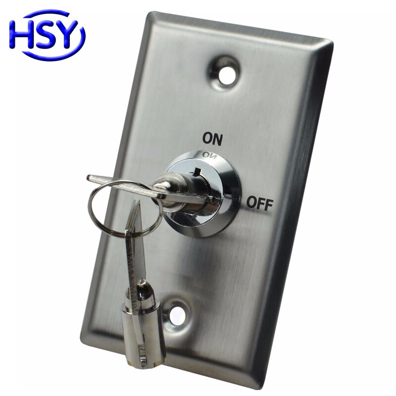 HSY Stainless Steel Key Switch Emergency Push Exit Button Door Release Access Controller Gate Open Lock