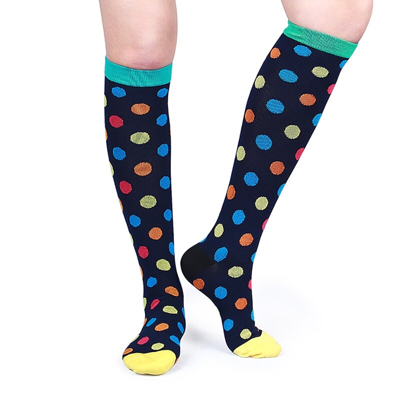 7pcs/set Unisex Sport Compression Socks Knee High/Long Printed Polyester Nylon Hosiery Footwear Accessories1.