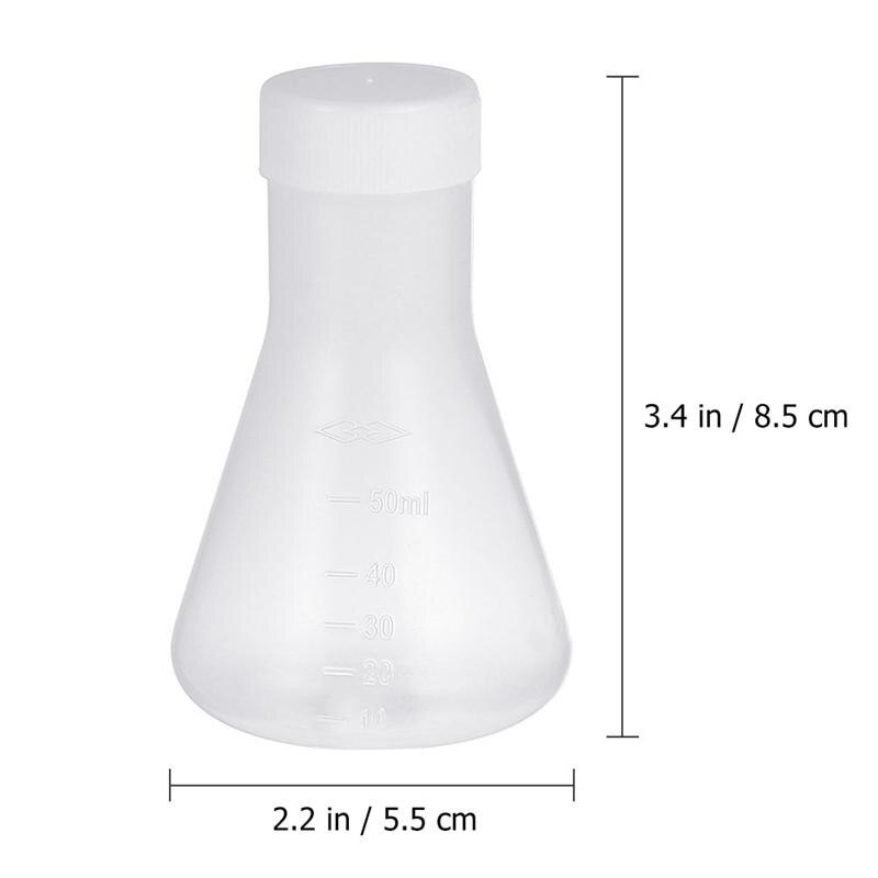 10pcs Durable Practical Portable Erlenmeyer Flask Conical Flask for School Indoor Laboratory