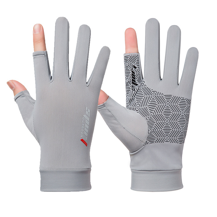 Guantes de Pesca con protección solar para hombre, manoplas de secado rápido transpirables para exteriores, ropa deportiva, verano, FPS 50: YELLOW
