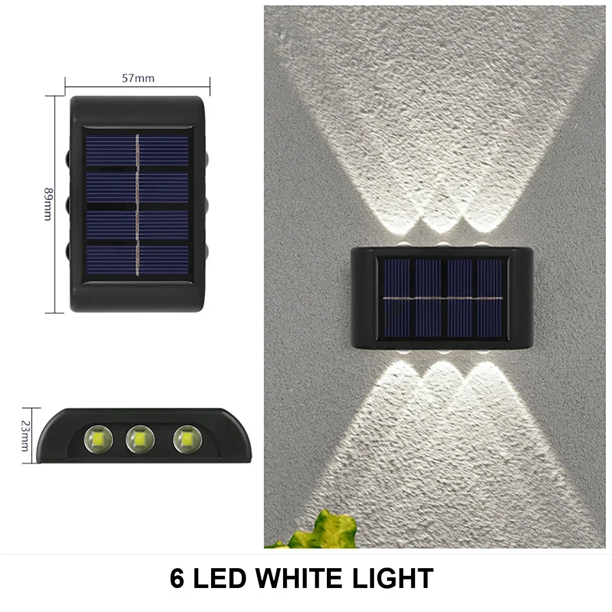 Outdoor Solar LED-wandlampen Waterdichte Led Solar Lamp Op en neer Lichtgevende verlichting voor tuin Balkon Yard Street Decor Lampen: Zonnig Geel / 31-40W