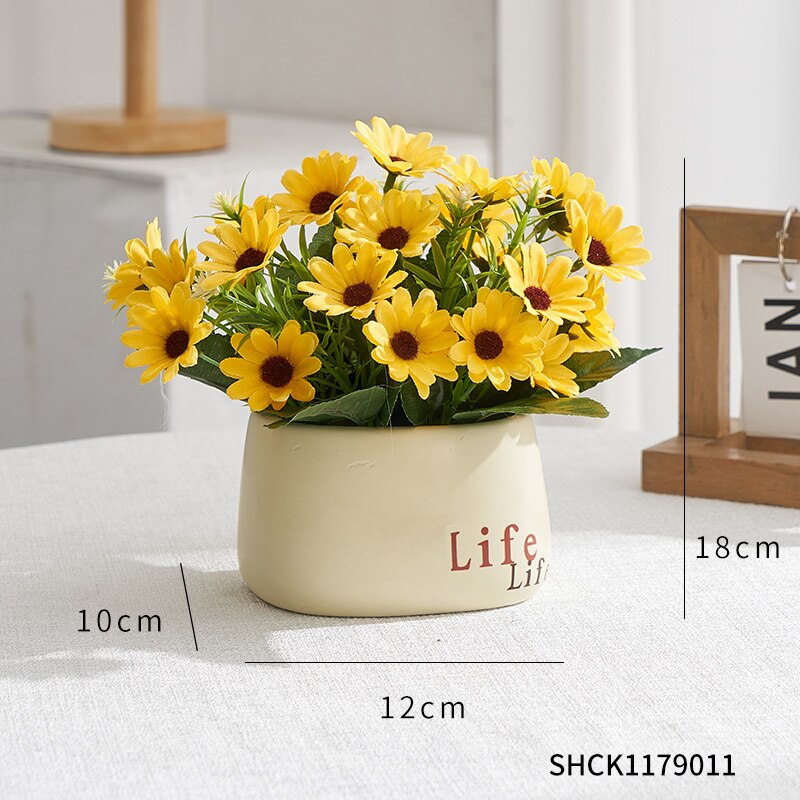 Artificial plants for decoration home decoration accessories Room decor wedding decoration Artificial flowers Desktop Bonsai: flower pot set C