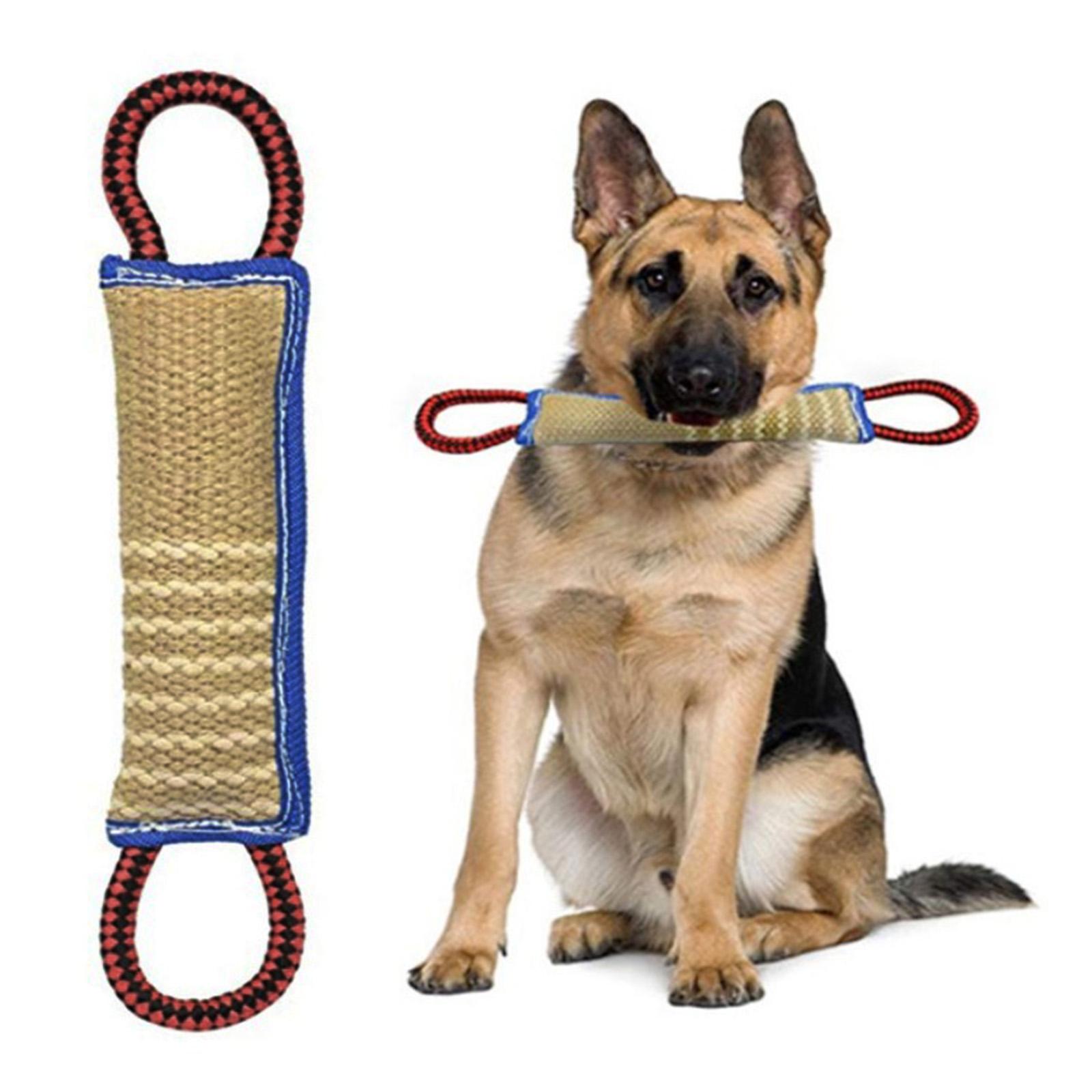Dog Tug Toy W/ 2 Soft Handles, Tear-Resistant Bite Stick for Medium to Large Dogs Supplies