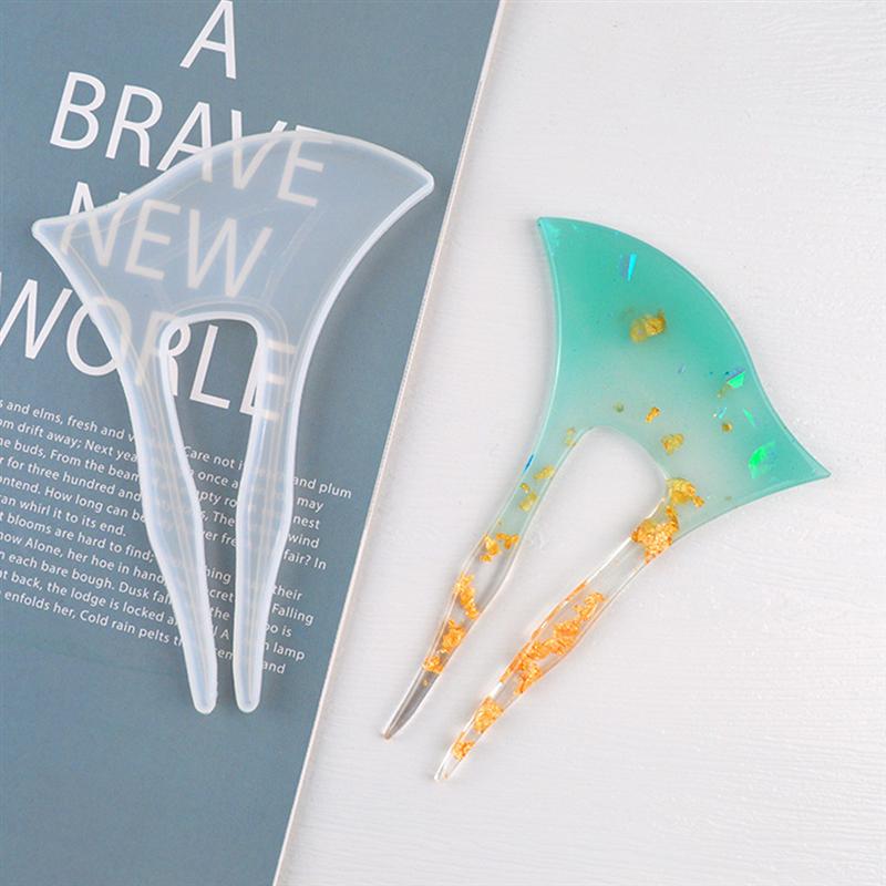 3Pcs DIY Silicone Hair Stick Mold Epoxy Resin Hairpin Mold Casting Mold