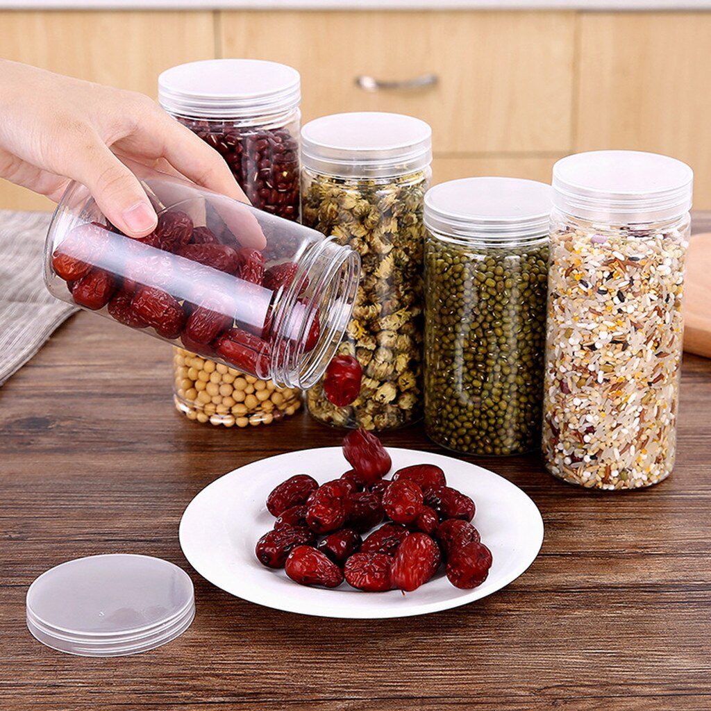 Latas selladas de plástico transparente caja de almacenamiento de grano de cocina sellado de alimentos bote fresco caja de contenedor nevera latas de preservación