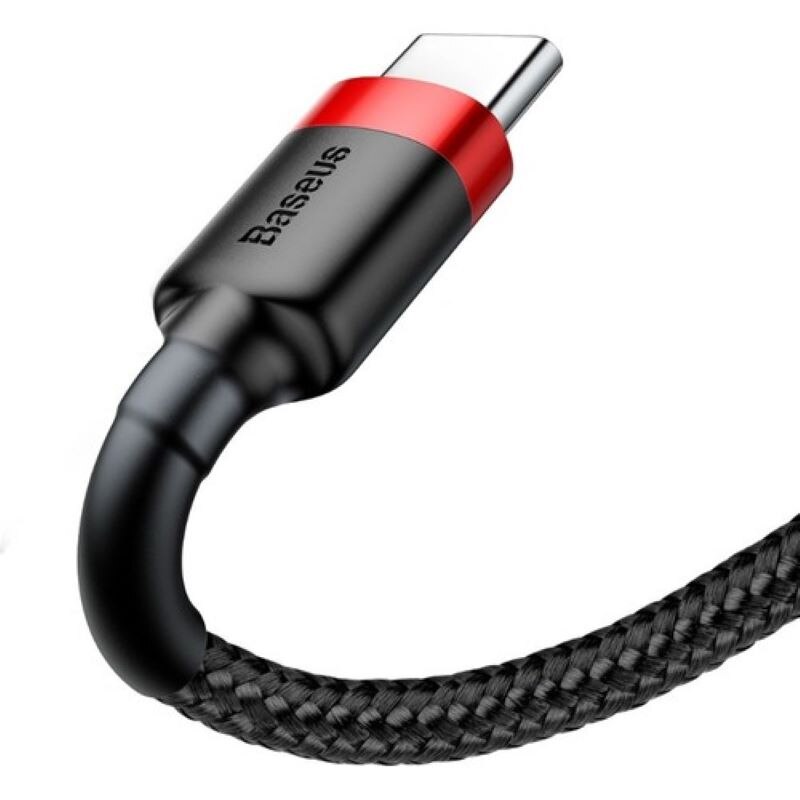 Baseus Cafule Riem Type C 2A Usb Snel Opladen Kabel 2 M-Rood Zwart-CATKLF-C91