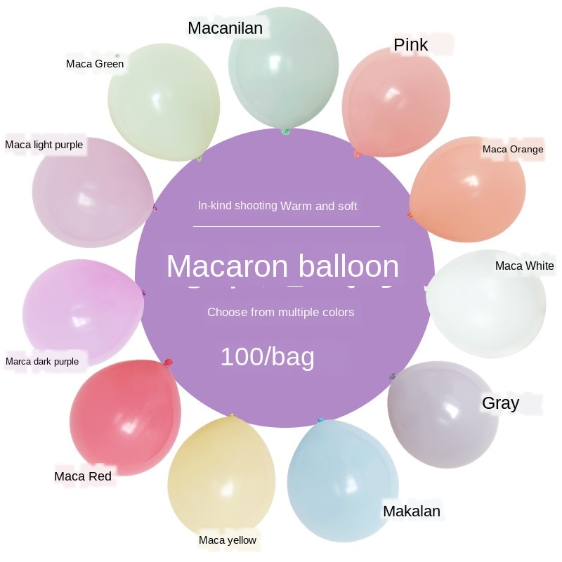 100 macarons ballon pastel fest gummi balloner guirlande farverig slik fødselsdag bryllup fest dekoration ballon bue