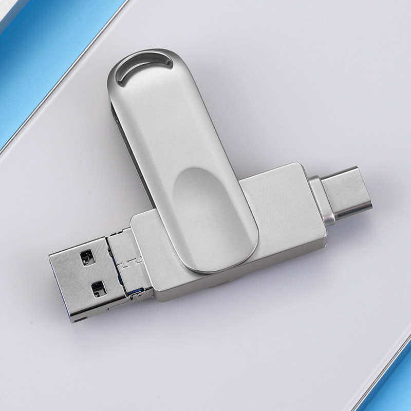 4 in 1 USB Flash Drive 256GB High Speed Micro USB Stick Type-C Pen Drive 32GB 128gb 1TB Memory Stick for iphone Android PC iPad: Beige / 100GB