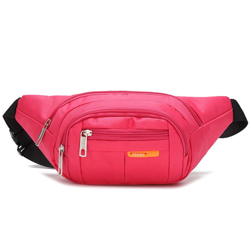 Borsa a tracolla Casual Unisex marsupio impermeabile borse a tracolla solide a tracolla marsupio da uomo marsupio marsupio da viaggio: Rose