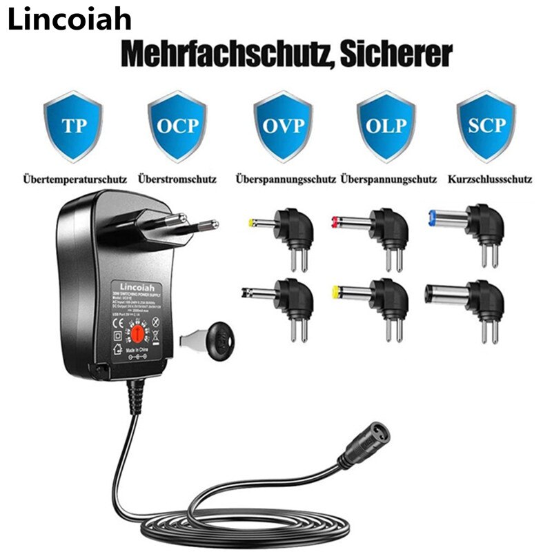 3V 4.5V 5V 6V 7.5V 9V 12V 2A 2.5A Ac/Dc Adapter verstelbare Voeding Universele Adapter Oplader Voor Cctv Surveillance Camera