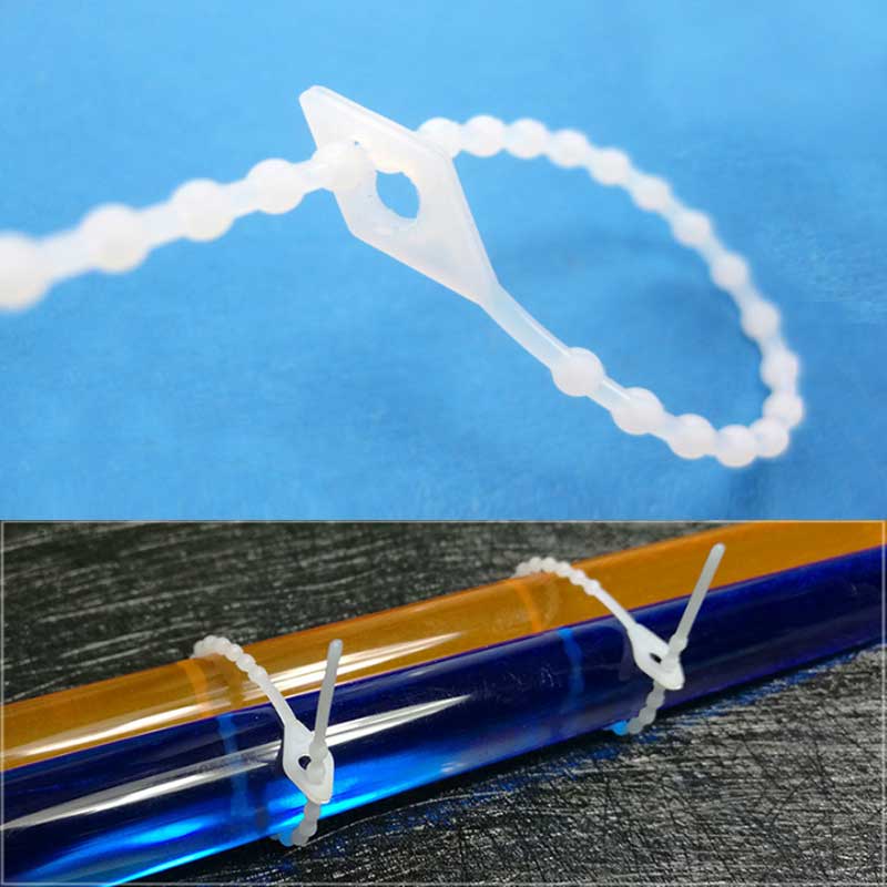 100pcs Adjustable Nylon Bead Ties Clip Cable Straps Reusable Twist Tie Multi Use Flexible Cord Tie Wrap for Household and Office