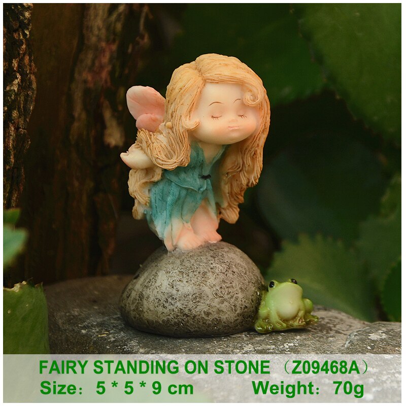 Hverdagssamling engel figur miniatyr fe hage ornament blad baby juletre dekorasjon for hjemme jul: Z09468a