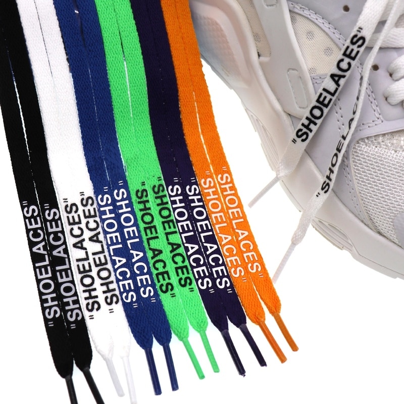 1 paire noir blanc nouvelle impression "lacets" lacet personnalité de la baskets chaussures à corde plate accessoires de chaussures à lacets