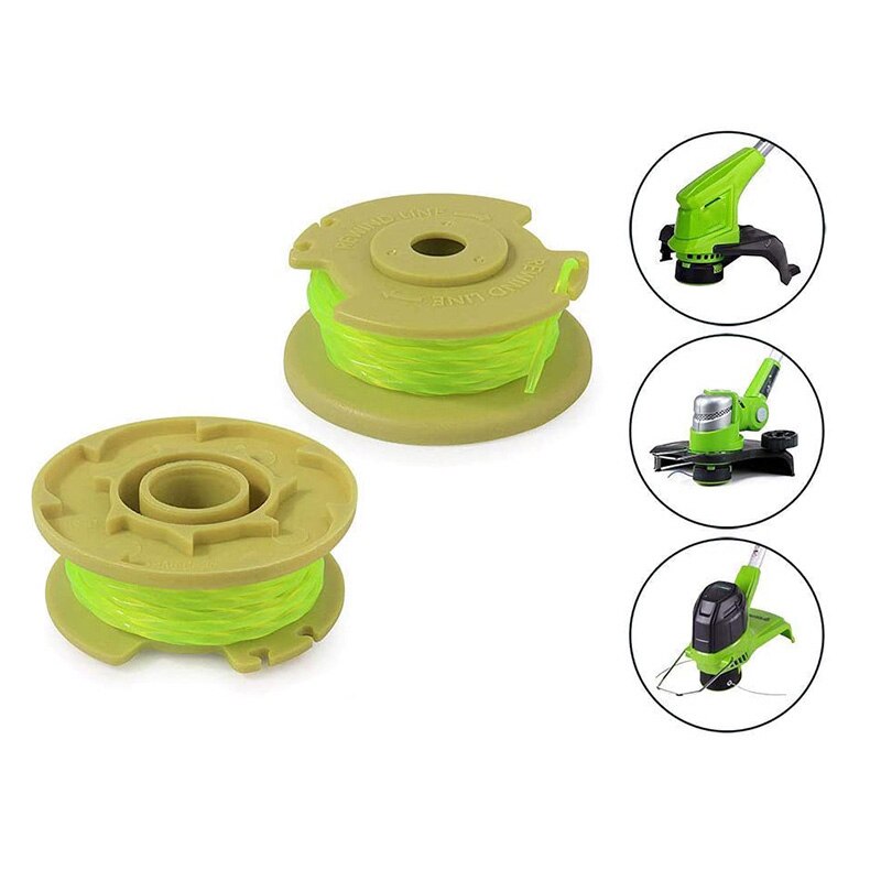 11Ft 0.080 pouce remplacement tondeuse bobine pour Ryobi One Plus + AC80RL3 sans fil coupe-bordures ligne recharges (8 bobine + 2 capuchon)