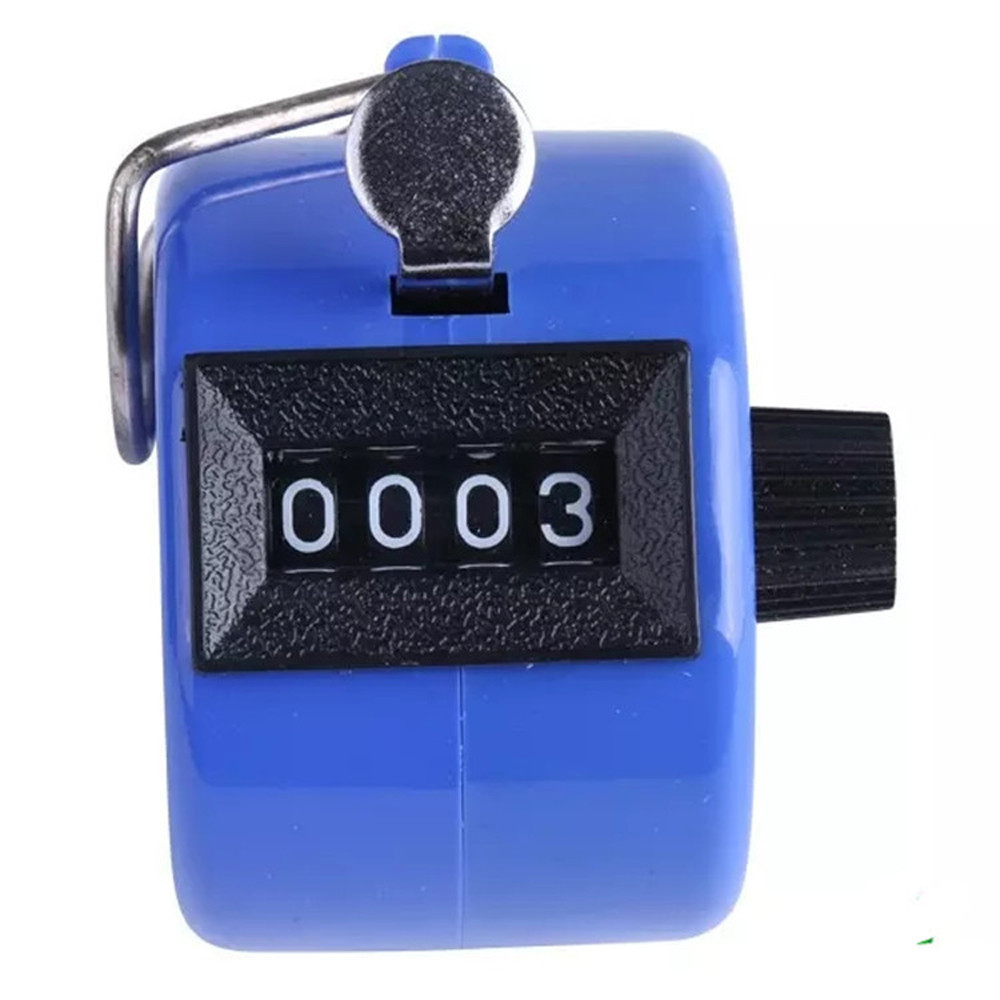 Digital Hand Held Tally Clicker Counter 4 Digit Number Clicker Golf Chrome Finger Hand Ring Knitting Row Tally Counter Pedometer: blue