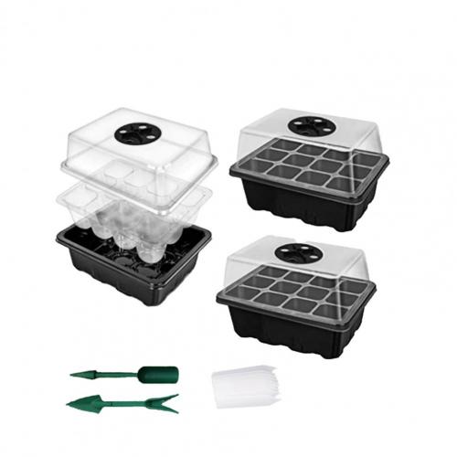 Germination Tray 12 Drainage Hole Strong Ventilation Plastic Nursery Plant Tray for Home: Style 4