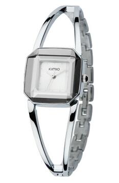 Luksusowe KIMIO damskie bransoletki z zegarkiem proste zegarki damskie ze stali nierdzewnej wodoodporny zegarek sukienka montre femme reloj mujer 2016: silver watch 6