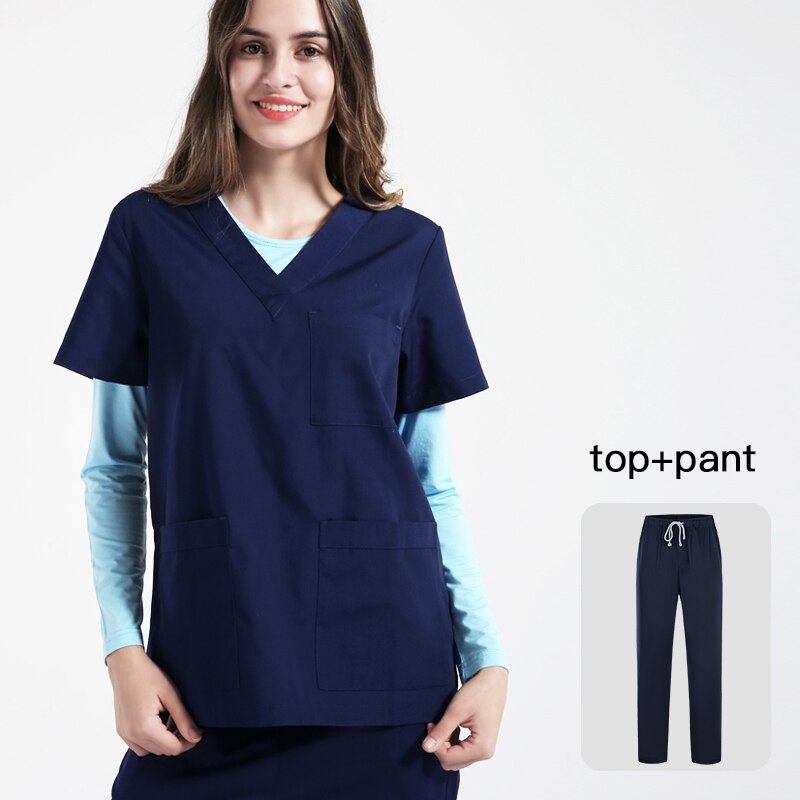 Kurzarm schönheit salon sets gesundheit service scrubs uniformen V-ausschnitt arbeits Uniformen Anzüge Labor kleidung für sommer neue