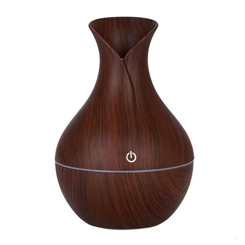 300ML Air Humidifier Essential Oil Diffuser wood grain Aromatherapy diffusers Aroma purifier MistMaker led light for Home: B