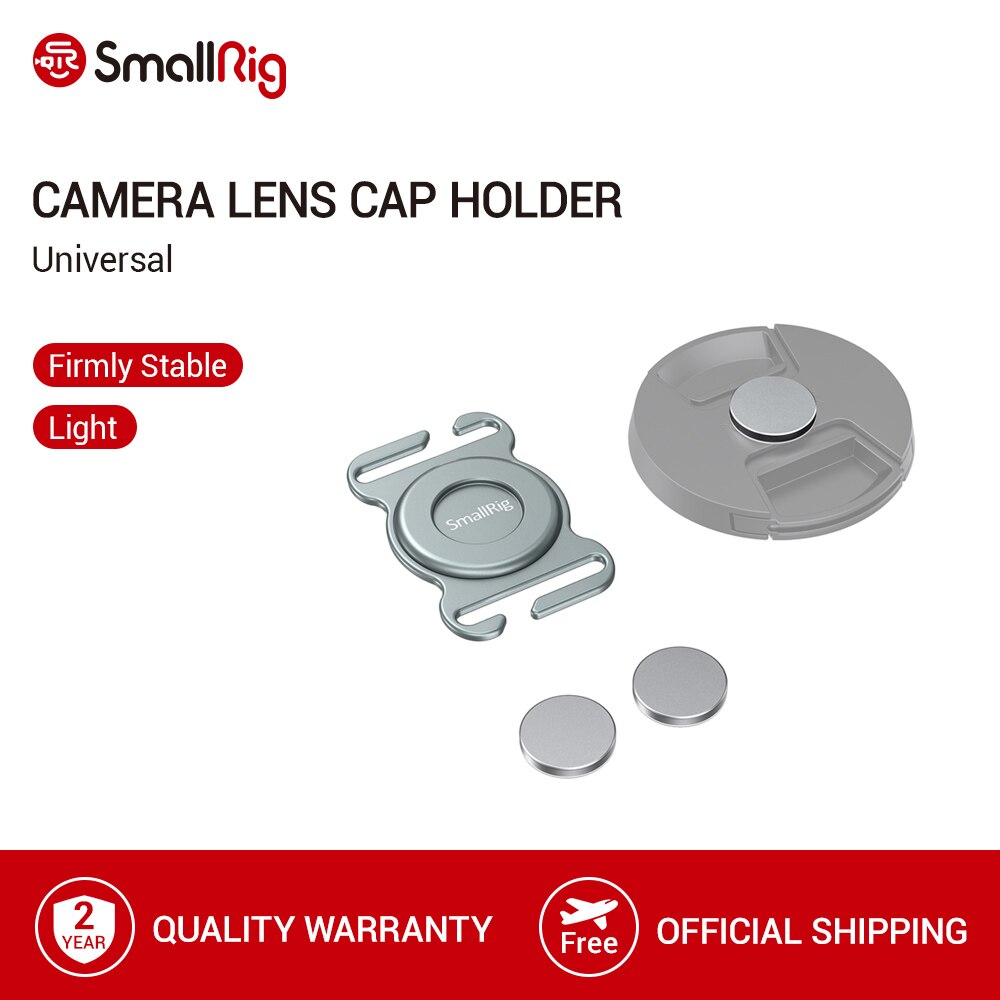 SmallRig Camera Lens Protective Cap Holder For 49/52/55/58/62/67/72/77/82mm Lens Caps With Shoulder Strap - 2461