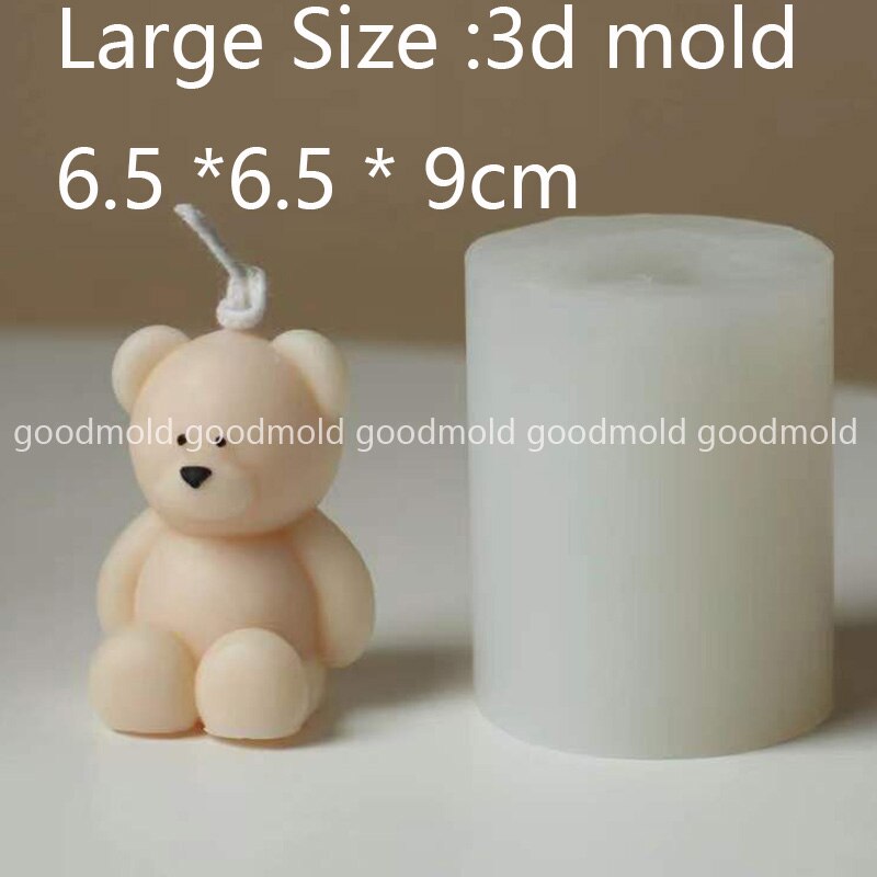 Molde de silicona con forma de Animal para decoración de velas, molde de yeso para aromaterapia con de oso de bebé, 3D coreano: B-mold