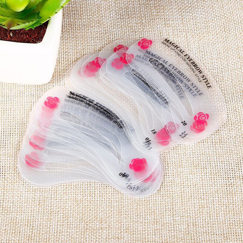 24 Pcs DIY Eyebrow Stencils Set Reusable Eye Brow Drawing Guide Styling Grooming Template Card Makeup Assistive Devices