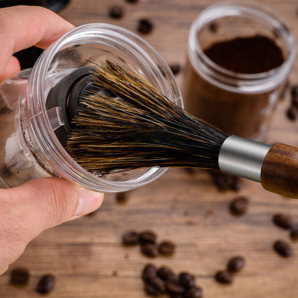 Molinillo de café, cepillo de limpieza con cerdas naturales, cordón, brocha para cafetera, limpiador para Barista, hogar, cocina, utensilios de café