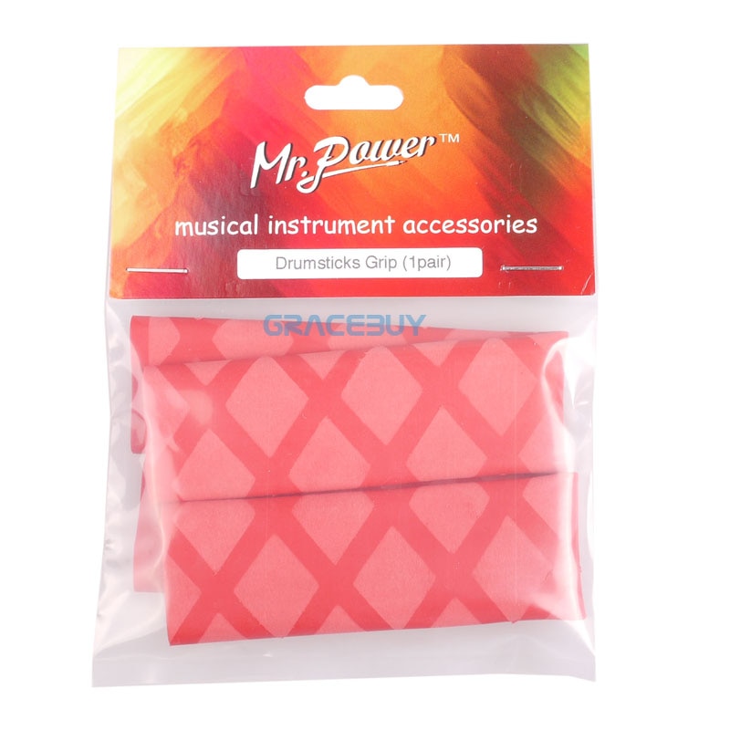 Drum Stick Grips Anti-slip Drumsticks Grip Soft Tip For Drummer Musical Instrument Sweat Absorbed Drum Sticks 350 E: Red