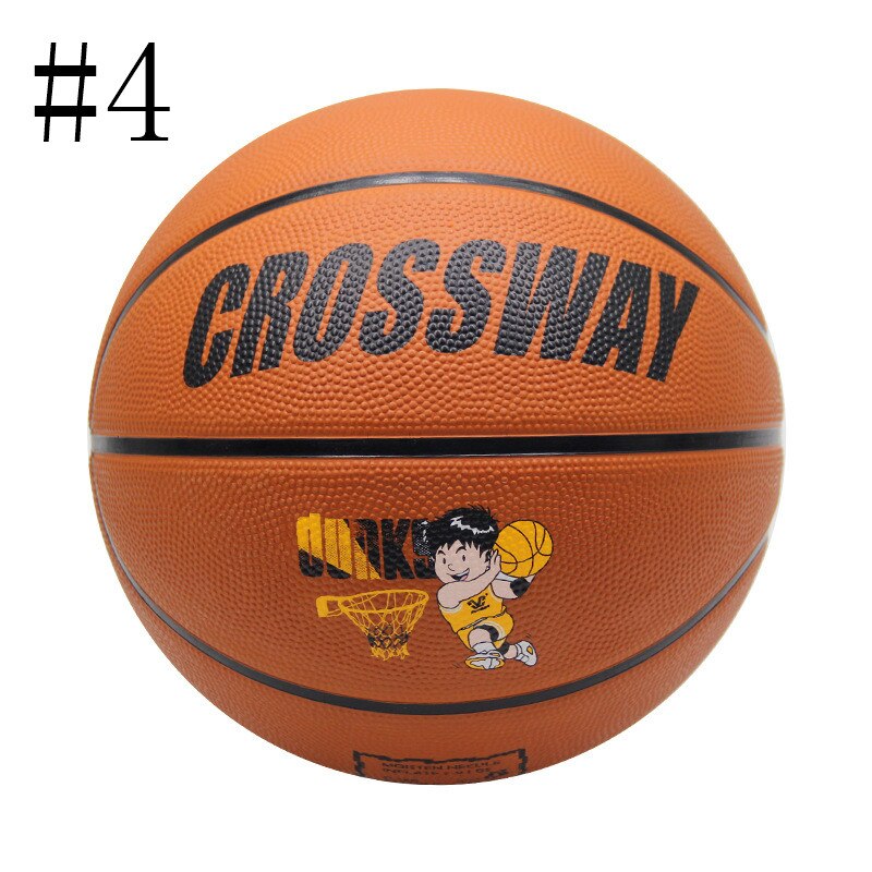 CROSSWAY Standard Palla Da Basket #2 #3 #4 #5 #6 #7 Per Adulti E Bambini Gioventù palla di Gomma di Usura Concorso di Formazione Interna Ed Esterna: Brown No. 4